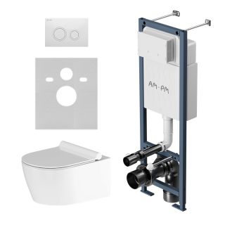 Комплект унитаза с инсталляцией AM.PM  Jupiter IS110101.DX77C1700 с клавишей белой